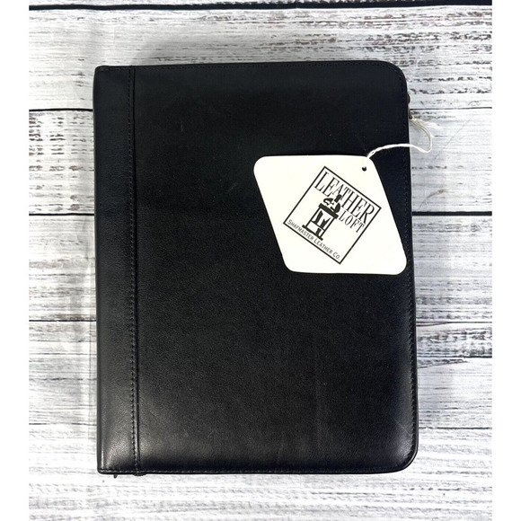 Vintage 1998 Shafmaster Amboldi Black Leather Office Day Planner Address Book - Picture 1 of 16
